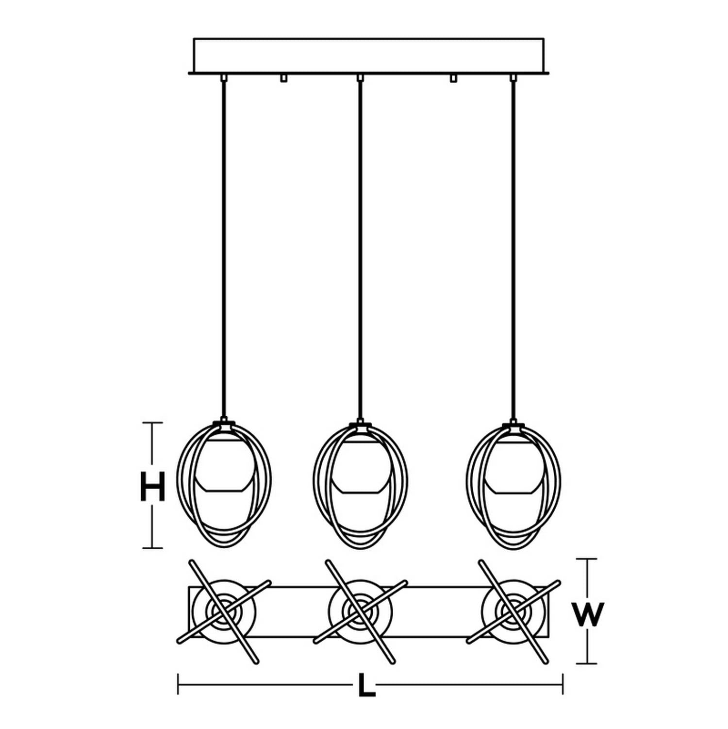 Jamie 3 Light Linear Pendant