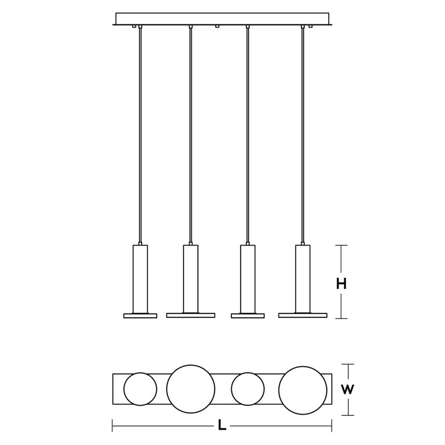 Luna 4 Light LED Linear Pendant