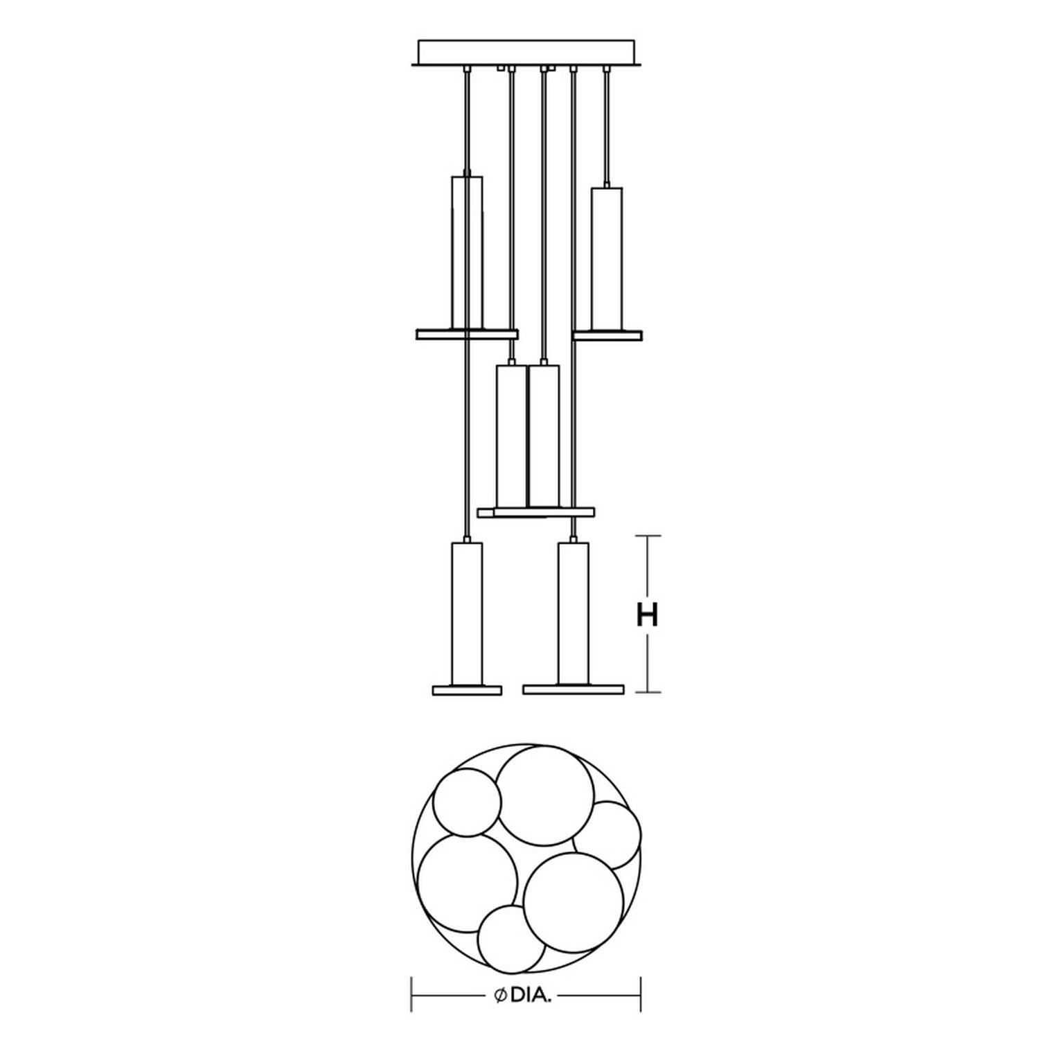 Luna 6 Light LED Round Pendant
