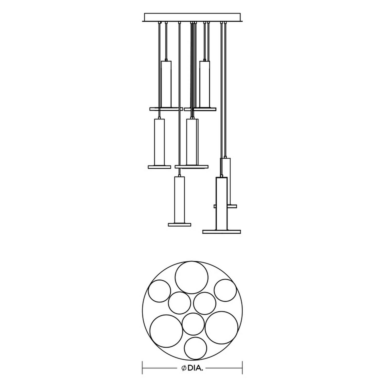Luna 9 Light LED Round Pendant